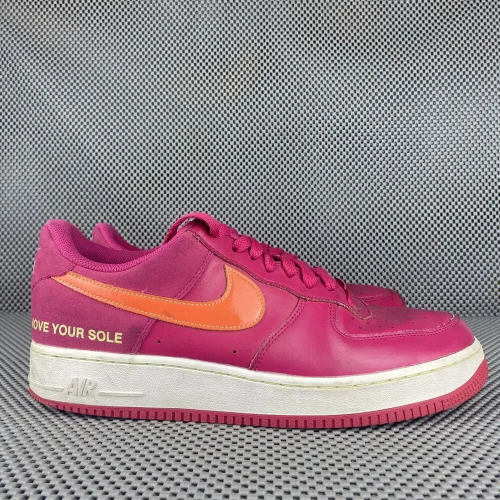 Nike Air Force 1 Low LV8 World Tour Fireberry Sneakers Mens 10 Pink Lace Up